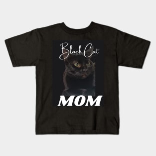 Black Cat Mom Kids T-Shirt